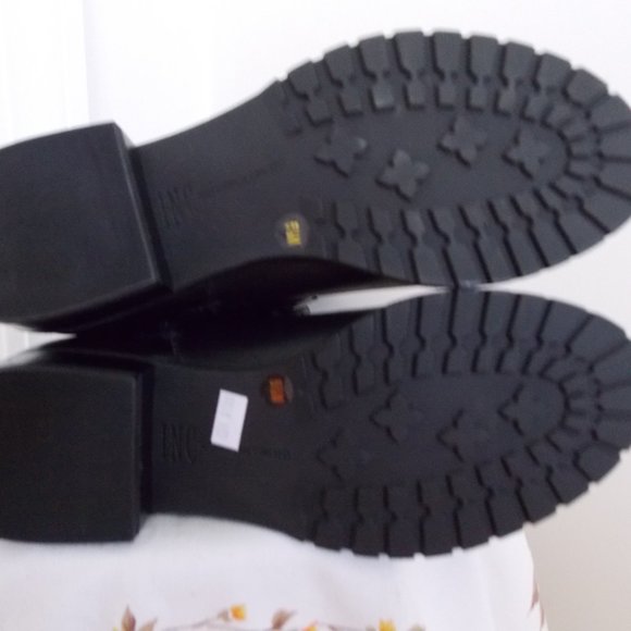 INC black leather wide calf riding boots size 5.5M - Picture 5 of 8